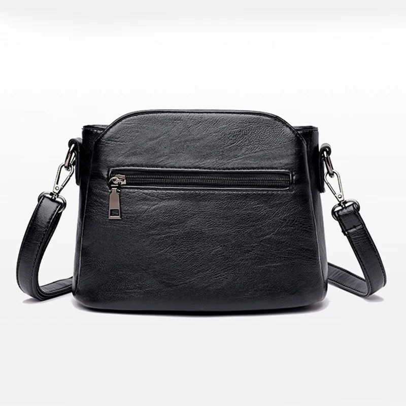 Square leather shoulder purse