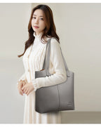 Structured leather tote bag