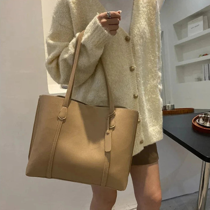 Trendy soft leather tote bag