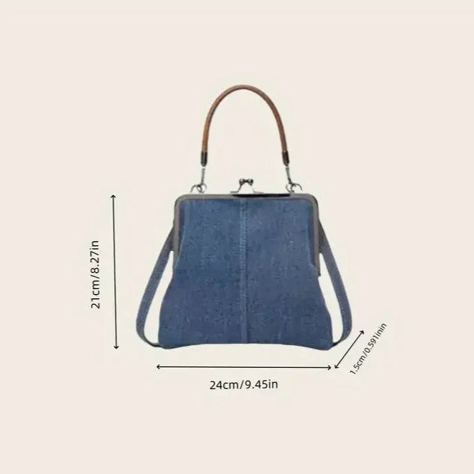 Denim  handbag for women with handles
