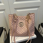 Shoulder leather tote bag with zipper
