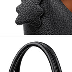 Leather shoulder handbag