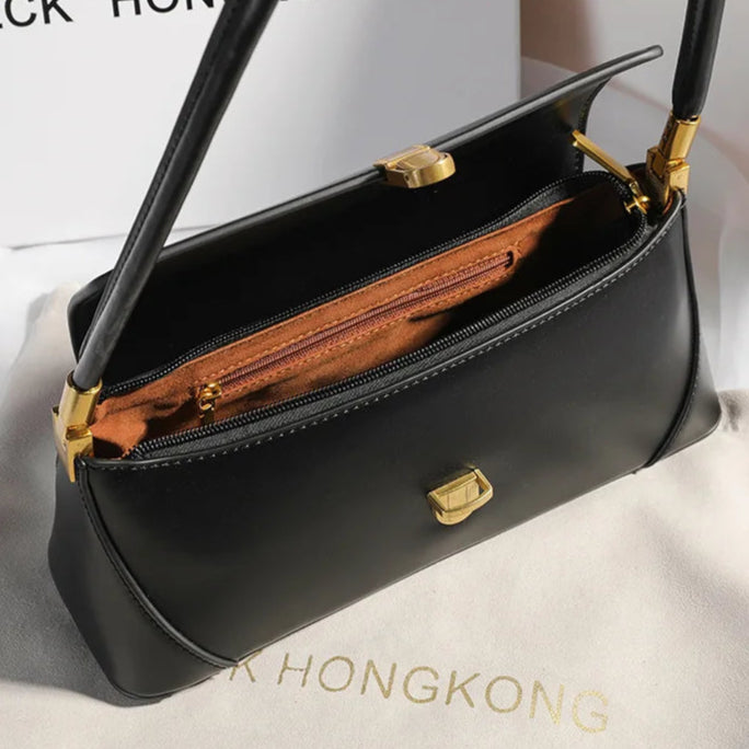 Soft leather shoulder handbag