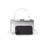 Leather handbag with structured silhouette
