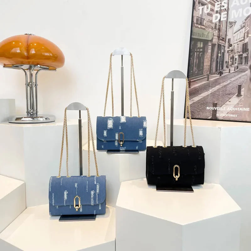 Casual washed denim purse for everyday outfits