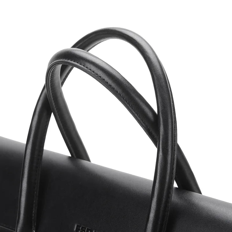 Minimalist leather briefcase for work