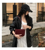 Suede shoulder purse