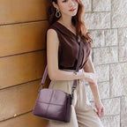 Square leather shoulder purse