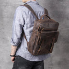 Leather hiking rucksack