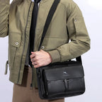 Large leather crossbody bag for women