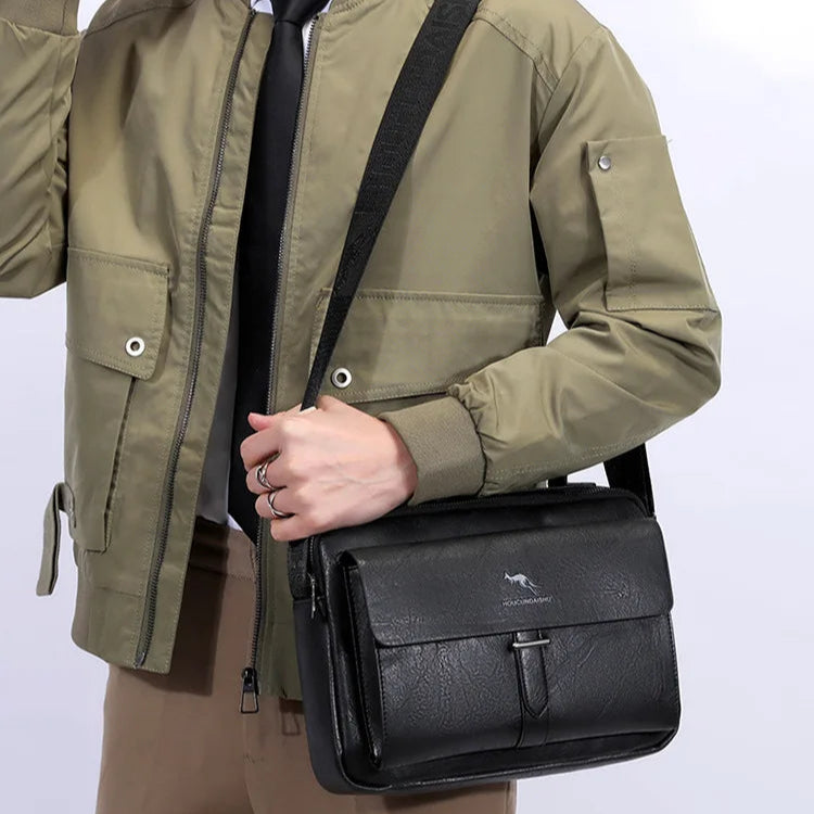Large leather crossbody bag for women