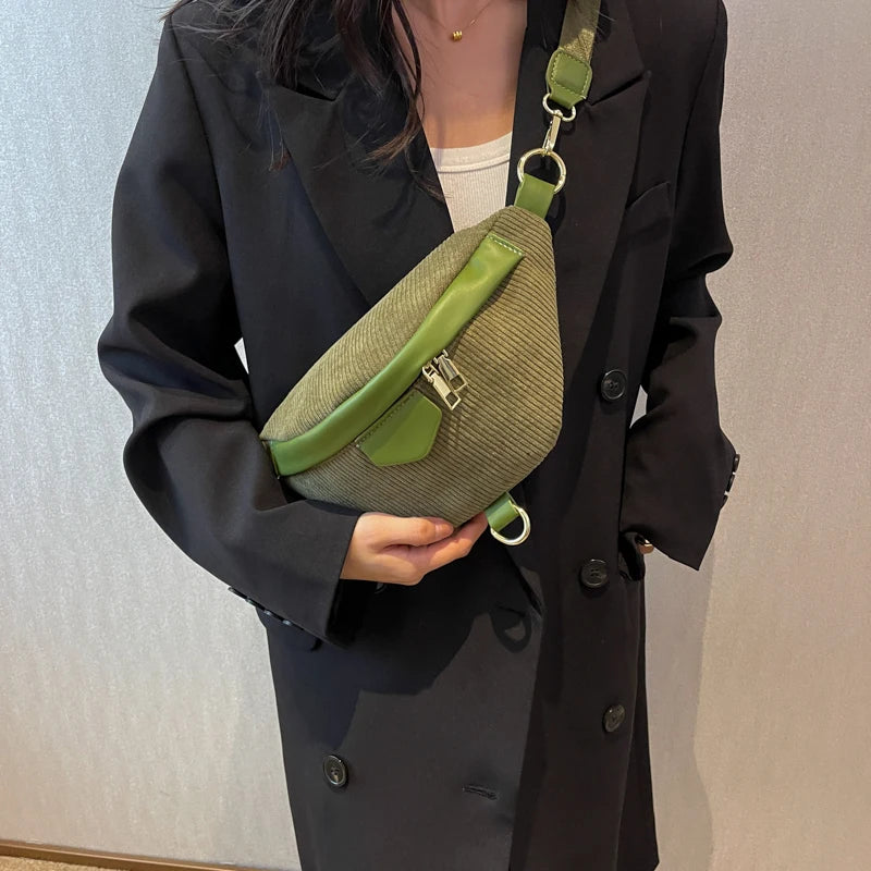 Adjustable corduroy bum bag
