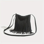 Classic suede shoulder bag with soft silhouette