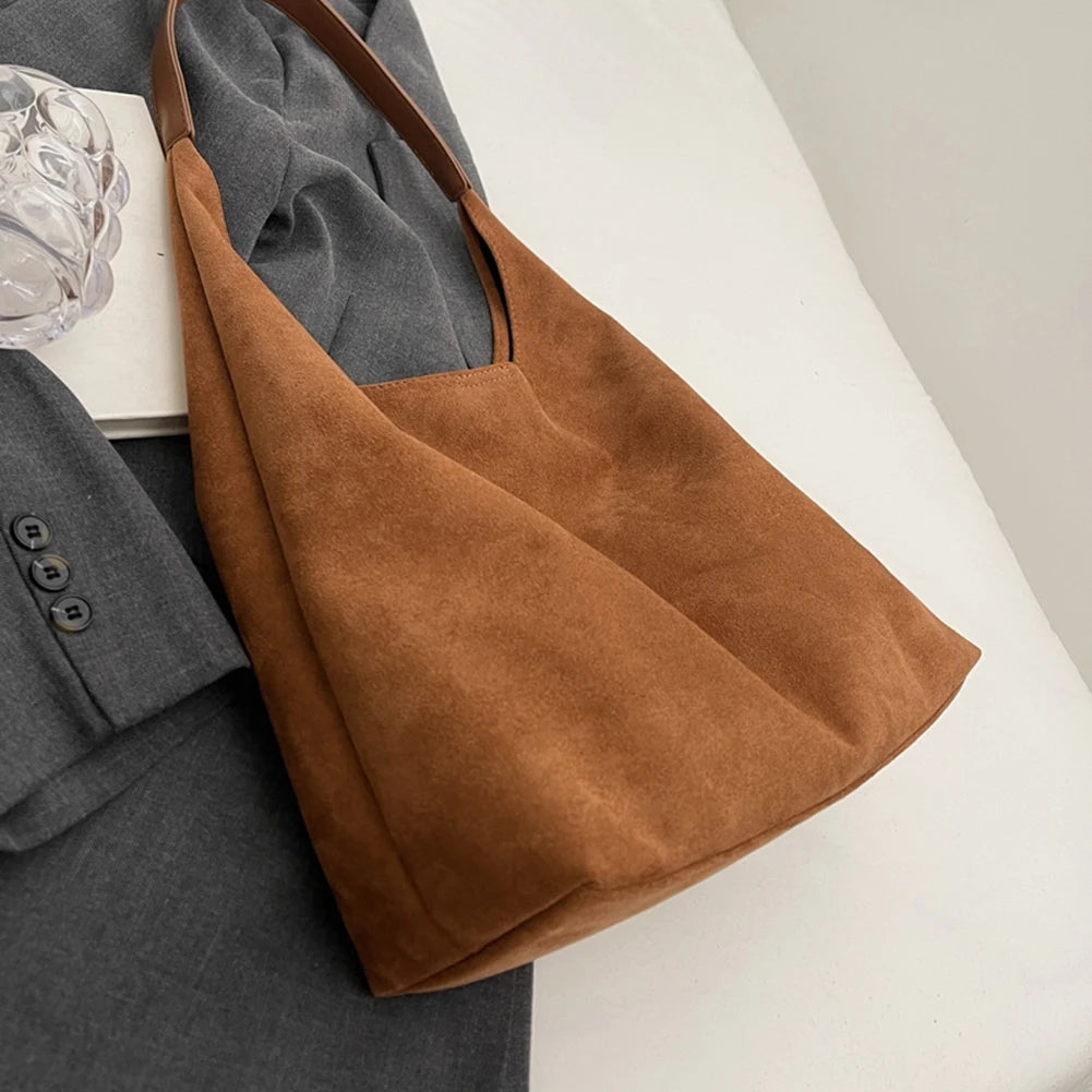 Suede hobo bag