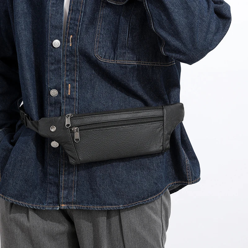 Soft-touch leather bum bag