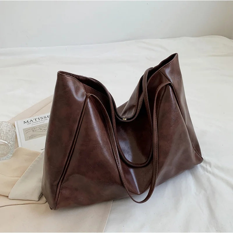 Sleek leather tote bag for women