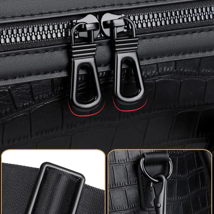 Unisex leather duffle bag