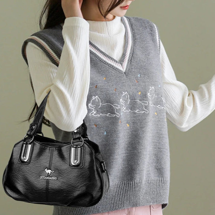 Crossbody leather hobo bag