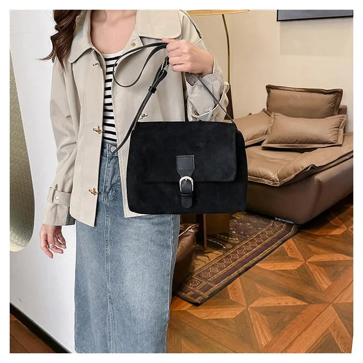 Casual suede sling handbag