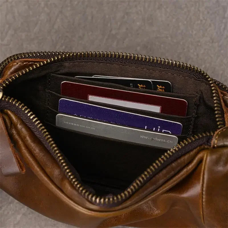 Minimalist leather waist bag