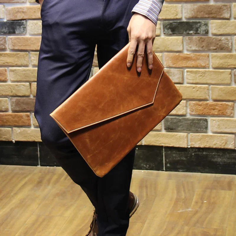 Men's leather clutch bag