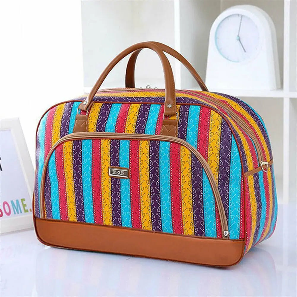 Elegant women's leather duffle bag