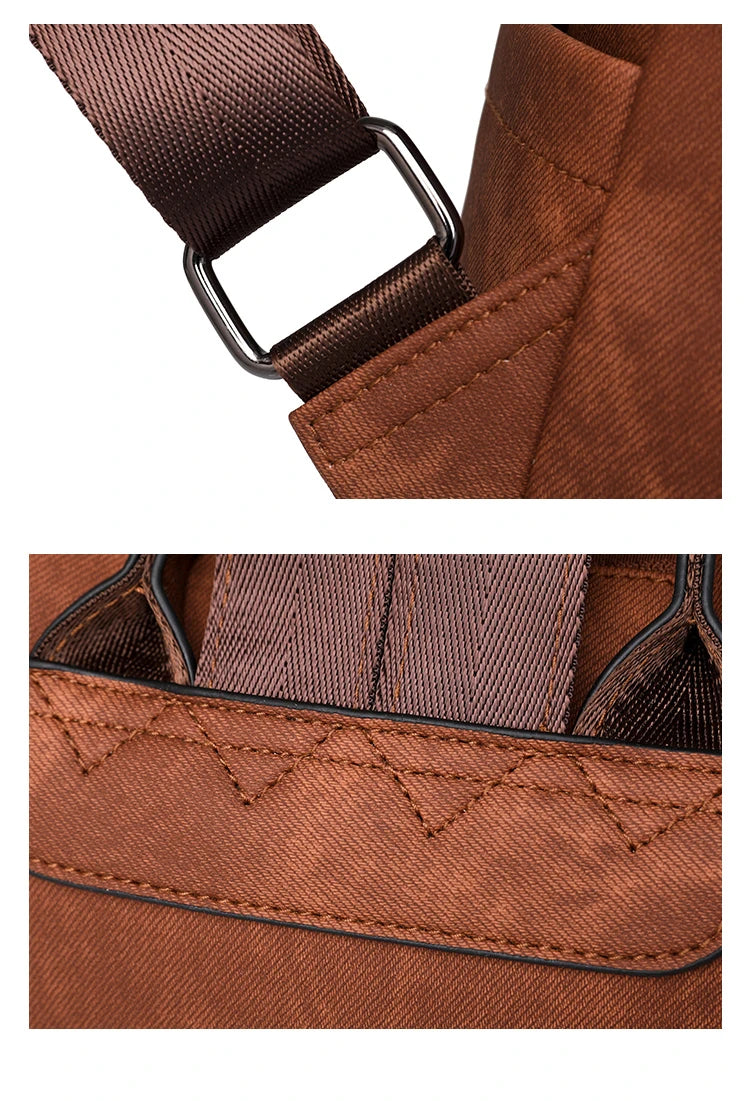 Vintage leather school knapsack