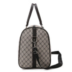 Textured leather travel duffle bag