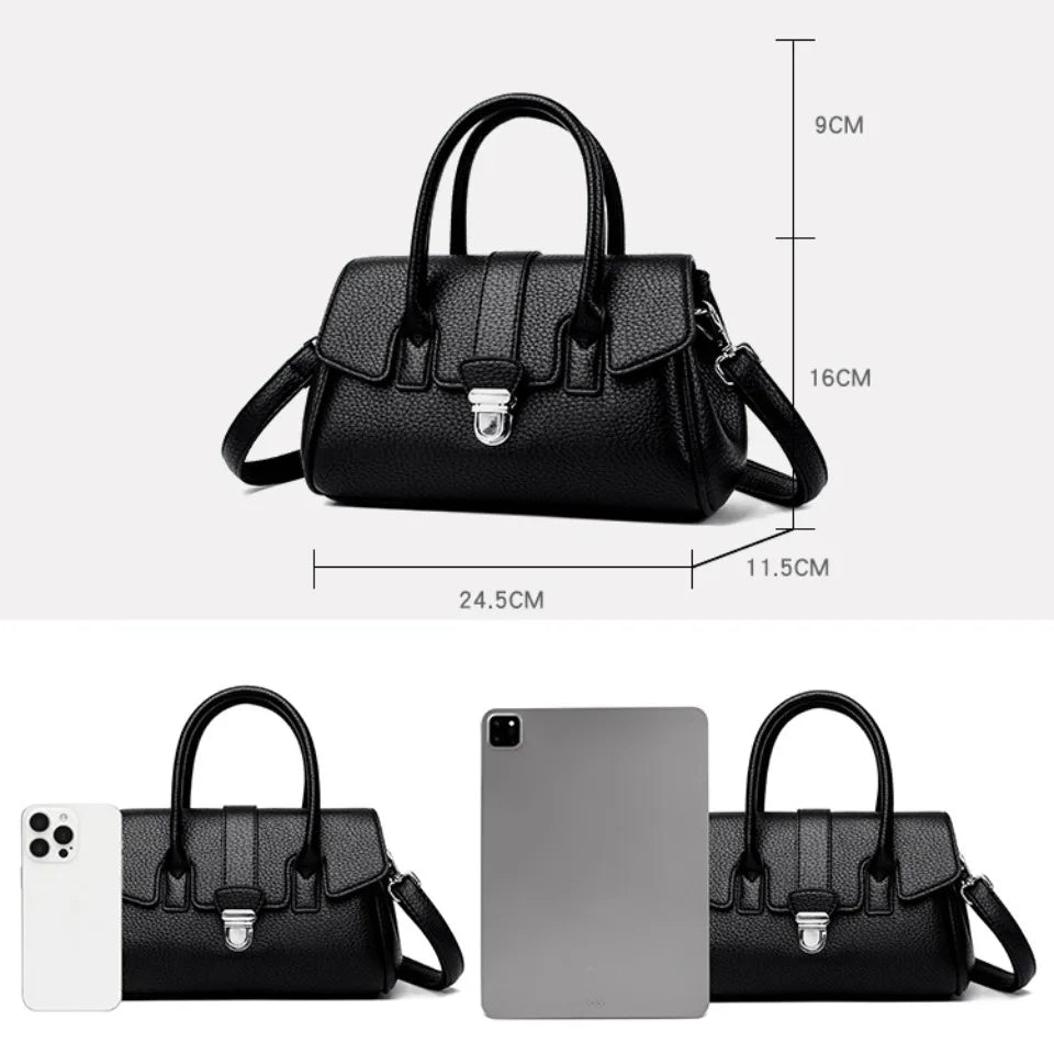 Designer-inspired leather handbag