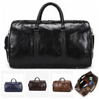 Handcrafted leather overnight duffle bag