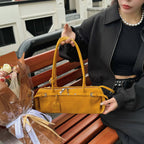 Rectangular suede handbag