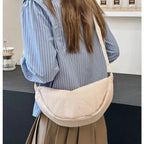 Corduroy handbag with adjustable shoulder strap