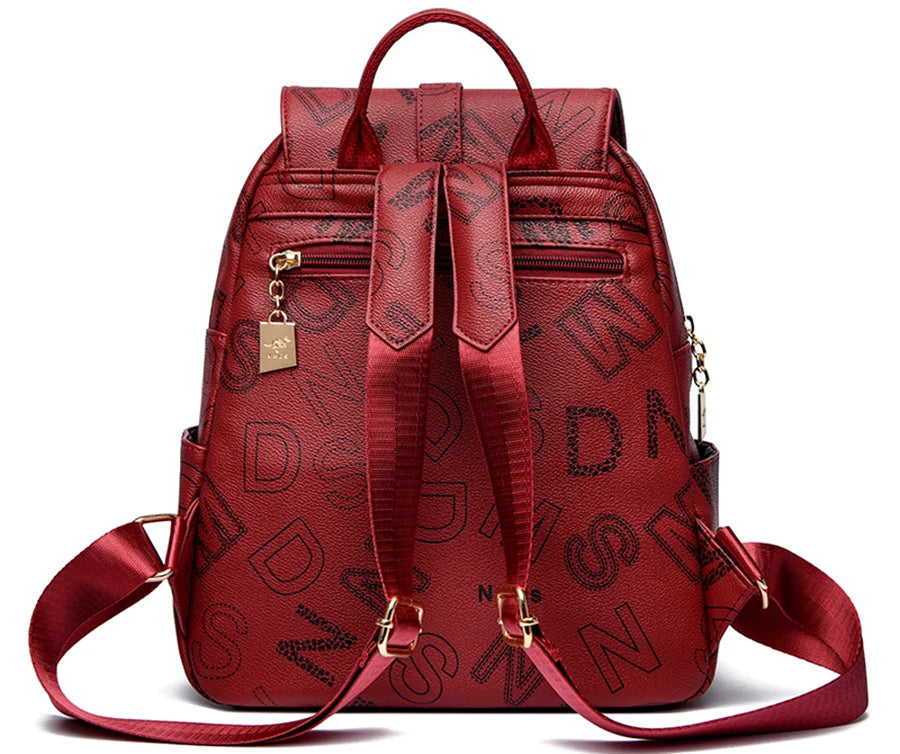 Designer-style leather backpack