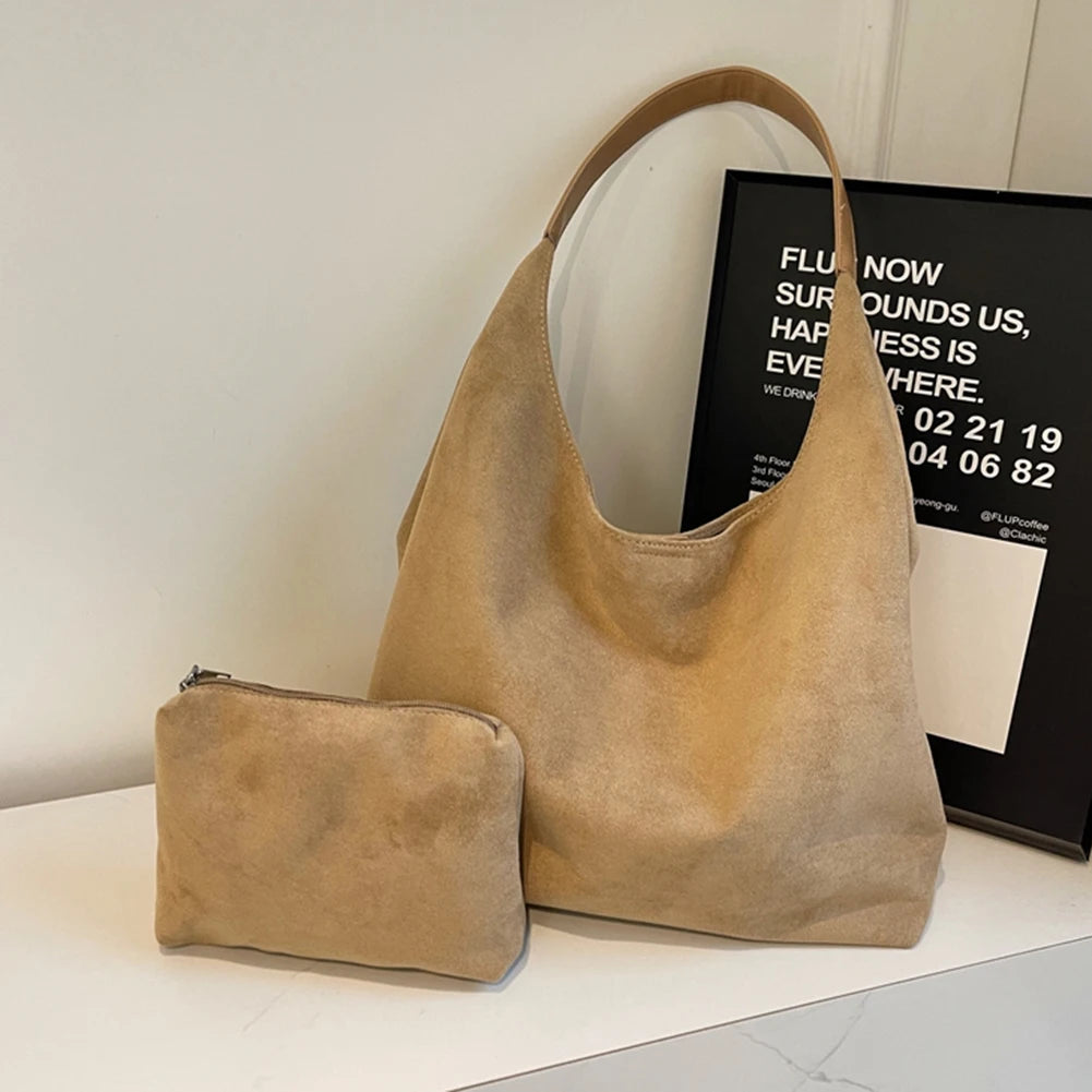 Suede hobo bag