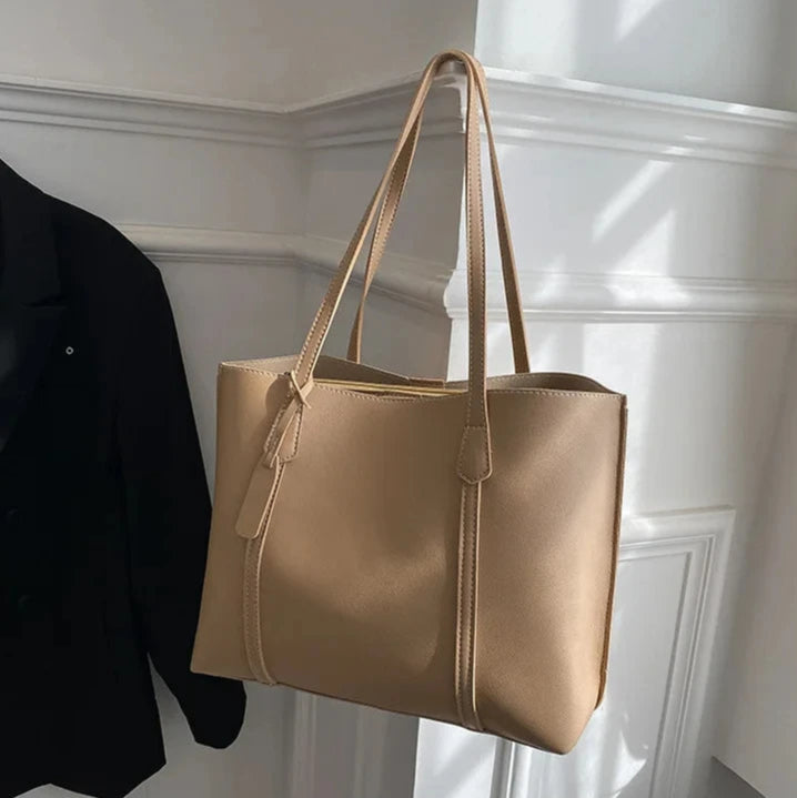 Trendy soft leather tote bag