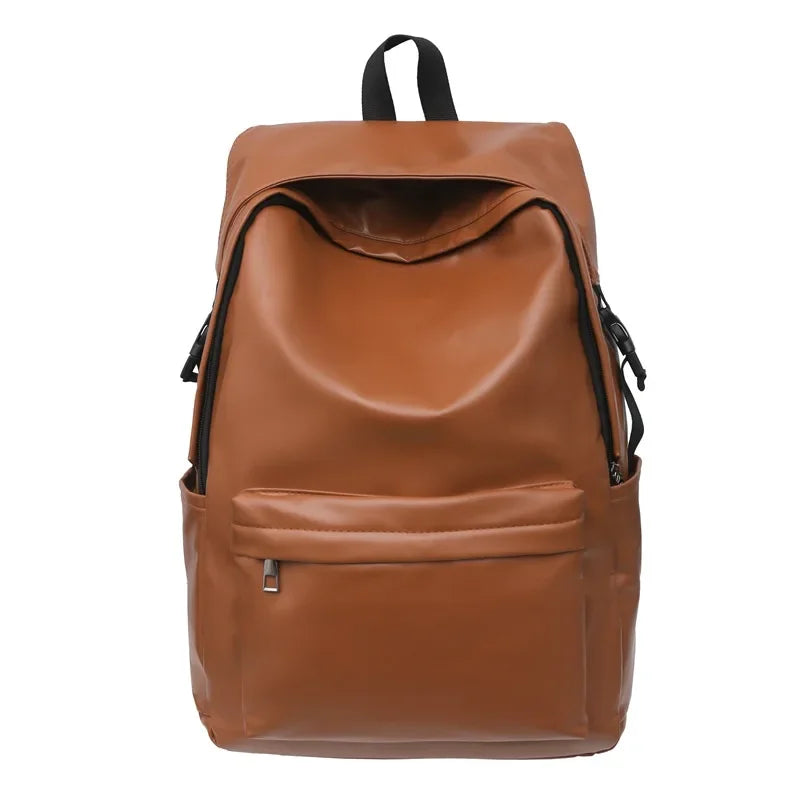 Functional leather backpack