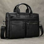 Structured leather laptop case