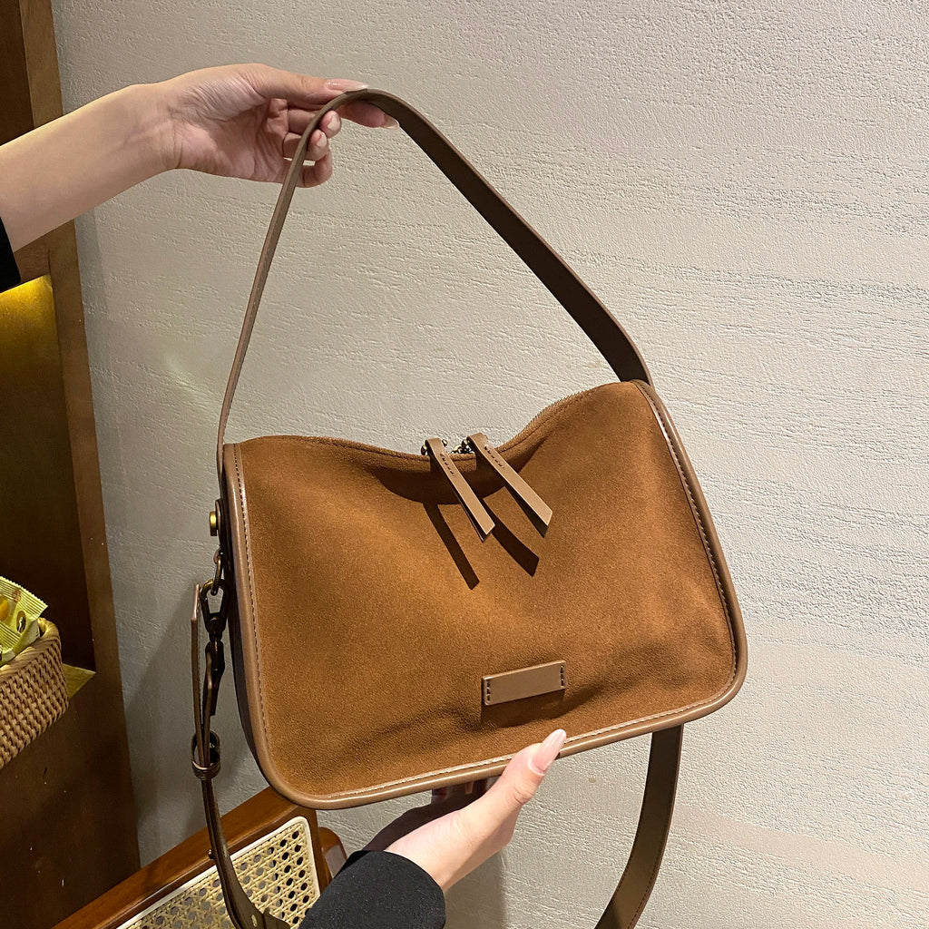 Everyday suede shoulder bag