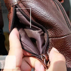 Leather crossbody bum bag