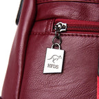 Soft leather backpack for women