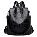 Urban chic anti-theft leather knapsack