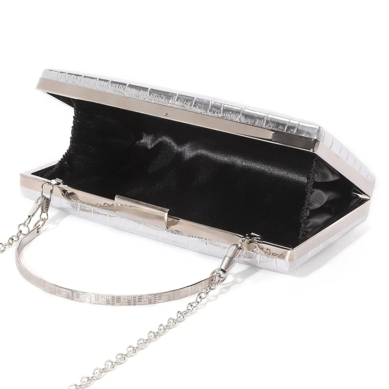 Leather handbag with structured silhouette