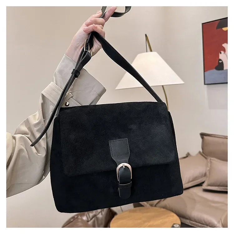 Casual suede sling handbag