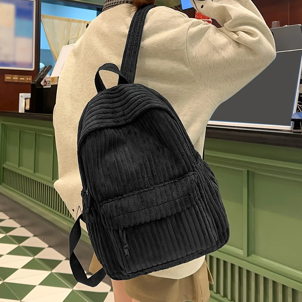 Versatile corduroy backpack