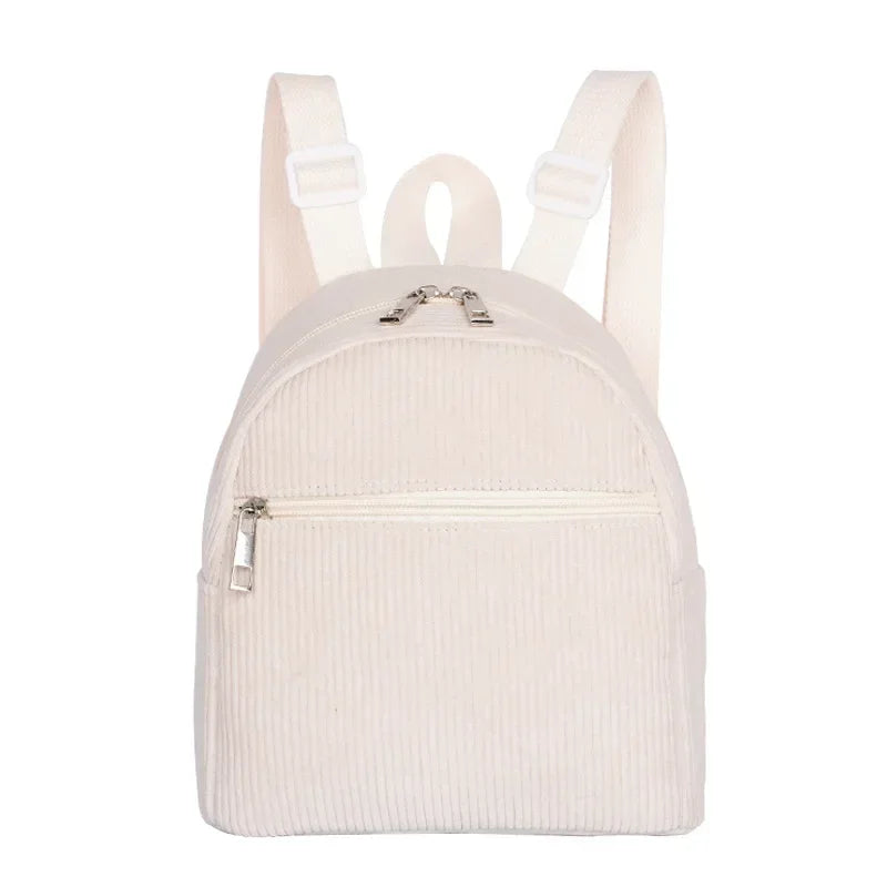 Mini corduroy backpack with adjustable straps
