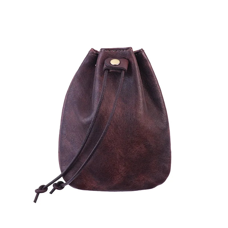 Lightweight leather coin pouch