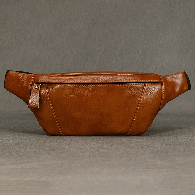 Men's leather chest bag