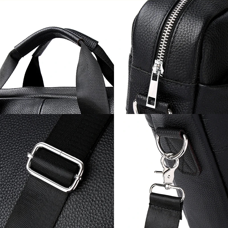 Leather laptop portfolio bag