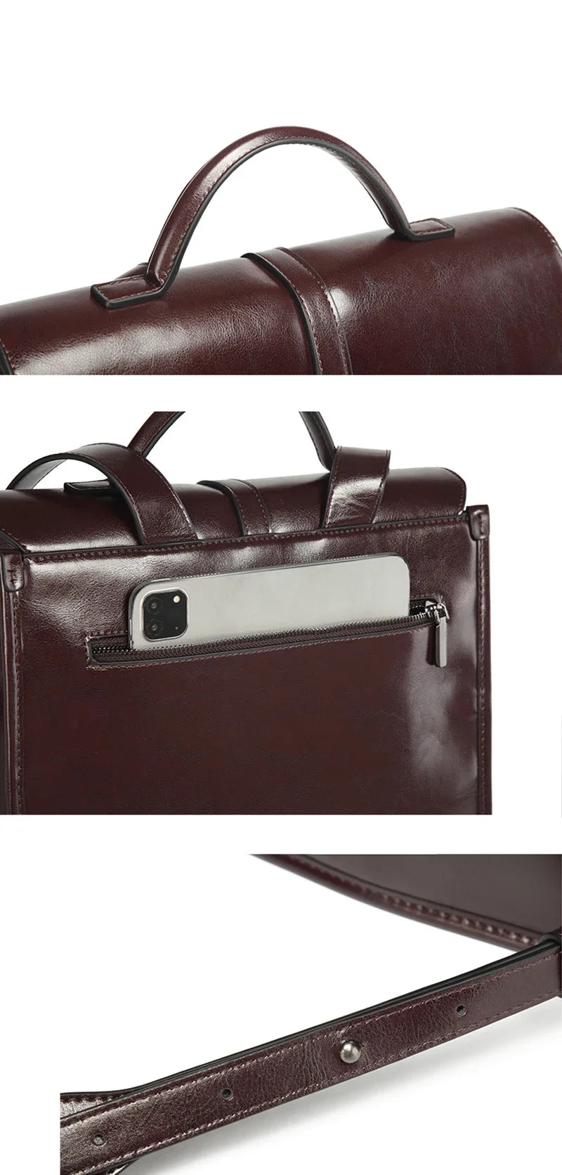 Classic leather satchel