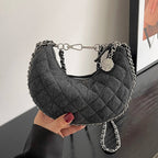 Quilted denim handbag